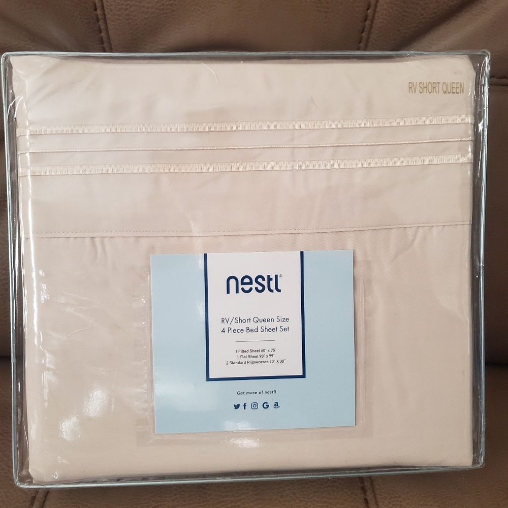 Nestl Short Queen Microfiber Sheet Set - RV size
